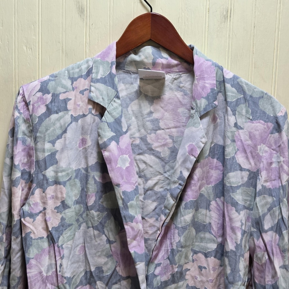 Vintage Eber San Francisco Blazer Jacket Womens S Pastel Floral Lightweight USA